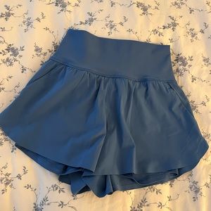 a&f blue running shorts